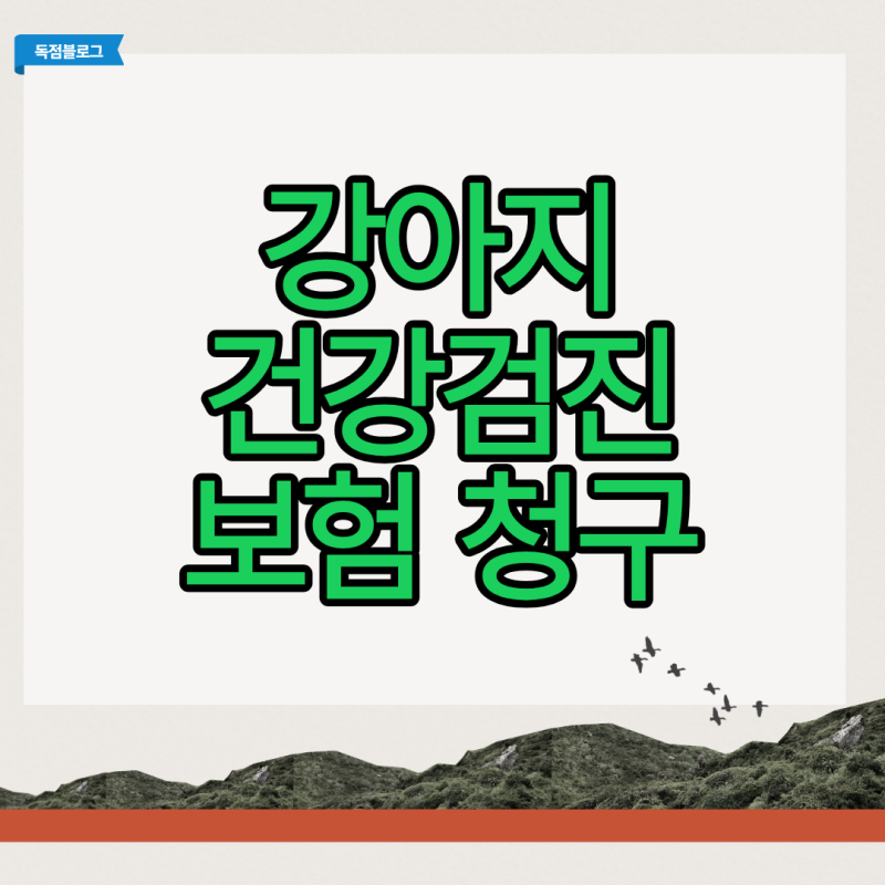 강아지 건강검진 보험 청구 시 거절 피하는 꿀팁 3가지