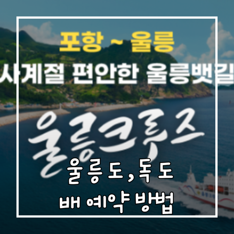 울릉도&독도 배편 예약방법 및 차량선적