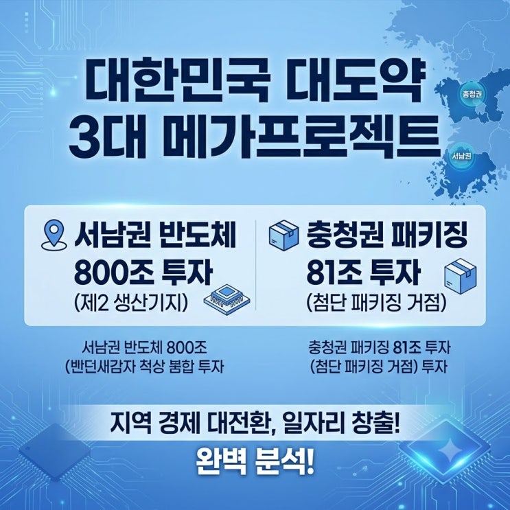 <b>서남권</b> 반도체 800조, 충청권 81조 투자! 대한민국 3대... 