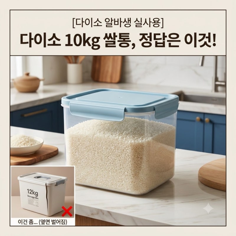 [다이소 알바생 직접확인] 다이소 쌀통 10키로 판매할까? (냉장 밀폐 20kg 보관통)