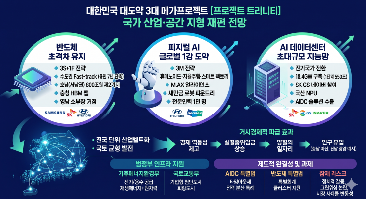 2026년 대한민국 <b>3대 메가프로젝트</b> 총정리 (반도체, AI, 데이터센터 투....