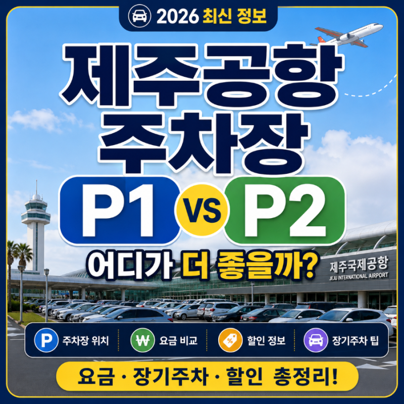 제주공항 주차장 완벽 정리! P1·P2 차이부터 요금, 할인, 장기주차까지 (2026 최신)