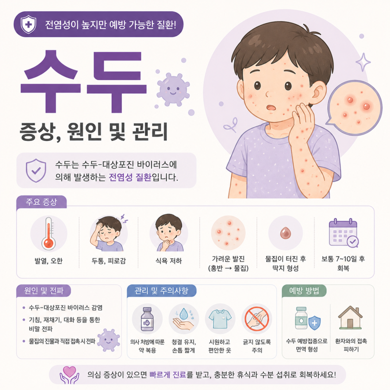 수두에 걸렸다면? 물집 증상 원인 치료방법 총정리