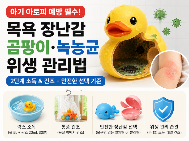 목욕 놀이 장난감 속 곰팡이 | 아기 아토피 균 감염 막는 위생 관리법