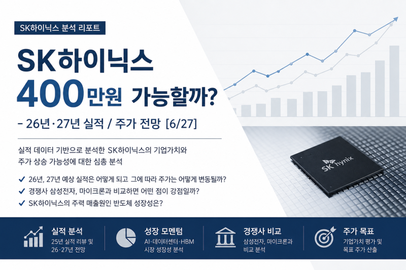 SK하이닉스 400만원 가능할까?-26년, 27년 실적/주가 전망