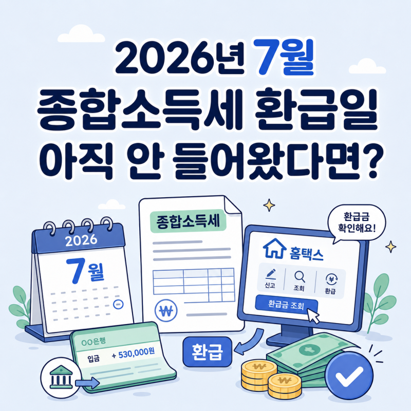 2026년 7월 종합소득세 환급일, 아직 안 들어왔다면 확인하세요