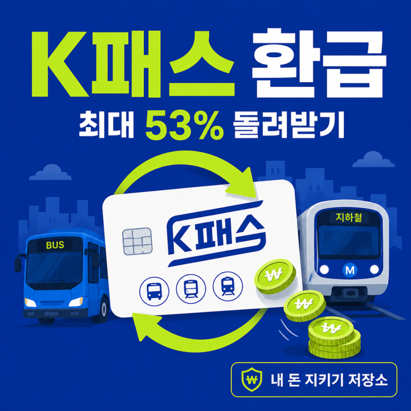 K패스 환급 2026, 교통비 최대 53% 돌려받는 대상과 신청방법
