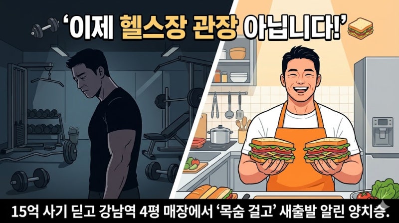 15억 사기 피해로 헬스장 문 닫은 양치승 관장, 강남역 4평 매장에서 '샌드위치 사장님'으로 ....