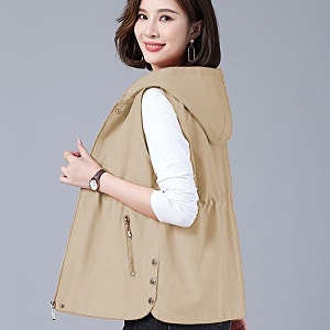 부담 없이 쓰는 에스까다썸머자켓 라부라카 중년여성 고품질 바람막이 조끼 캐주얼 여름 얇....