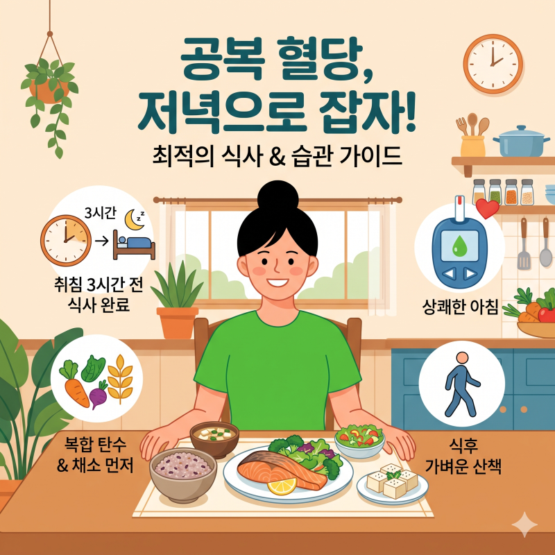 아침 공복 혈당 낮추는 최적의 저녁 식사 방법