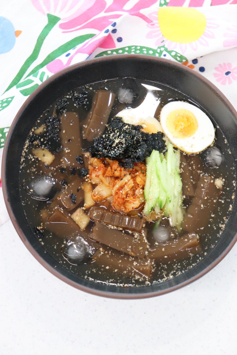 냉면육수 묵사발 레시피 도토리묵사발 만들기