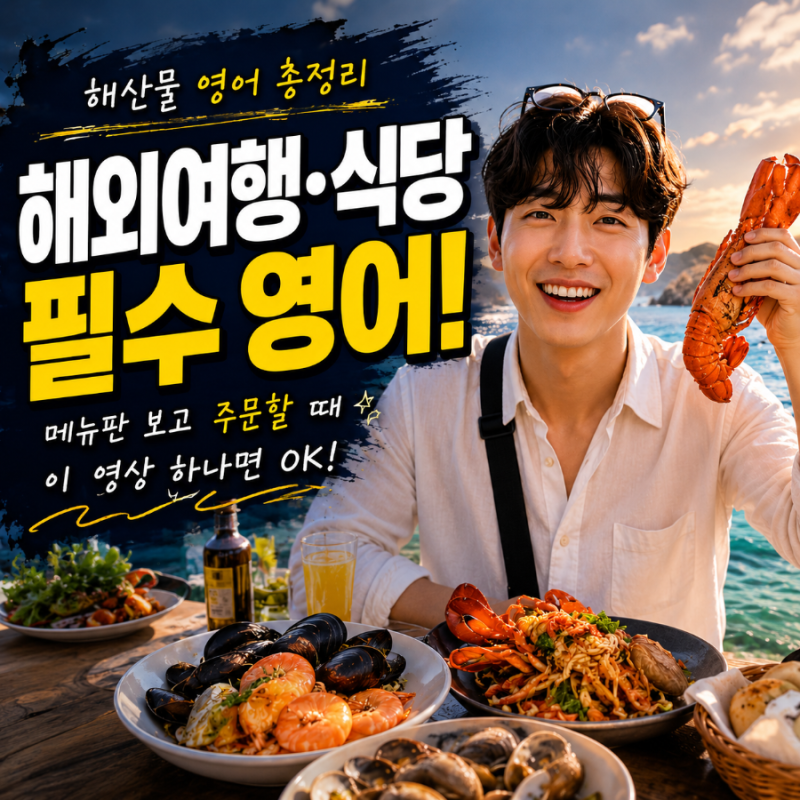 해산물 영어 총정리(해외여행·식당 필수 영어)