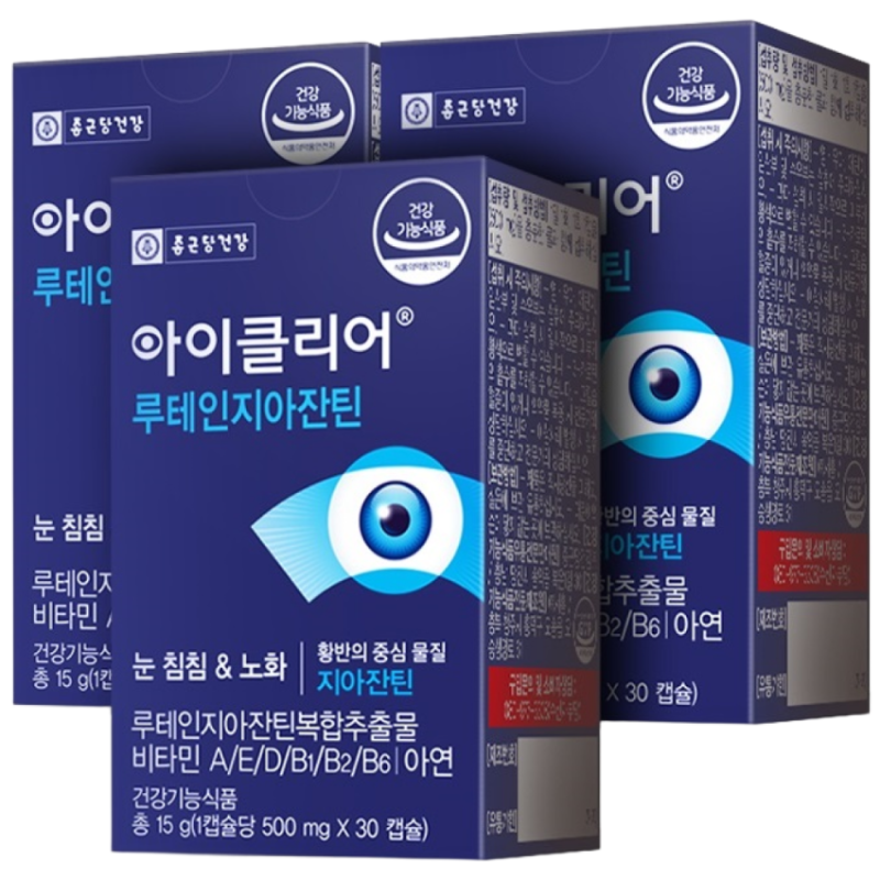 가볍게 사용 종근당루테인 아이클리어 루테인지아잔틴, 30정, 3개