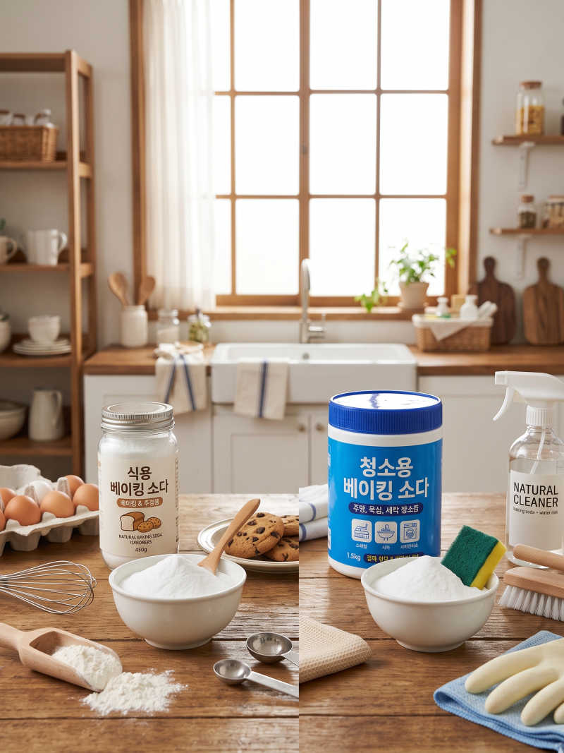 [살림 꿀팁] 식용 vs 청소용 베이킹소다의 차이점과 똑똑한 활용법 총정리