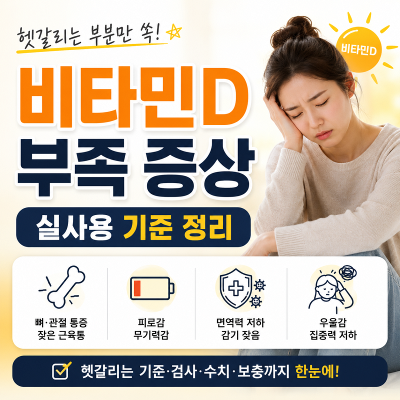 비타민D 부족 증상, 헷갈리는 부분만 짚은 실사용 기준 정리