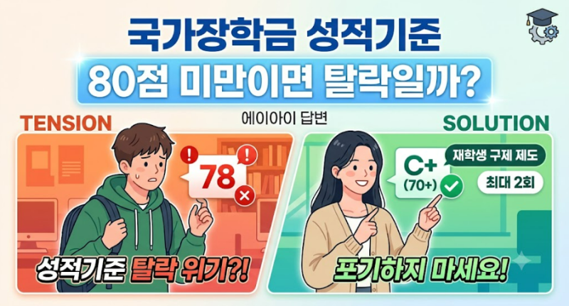 국가장학금 성적기준 80점 미만이면 탈락일까?