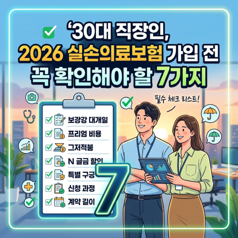 30대 직장인이라면 2026년 다이렉트실손보험 가입 전 꼭 확인할 7가지