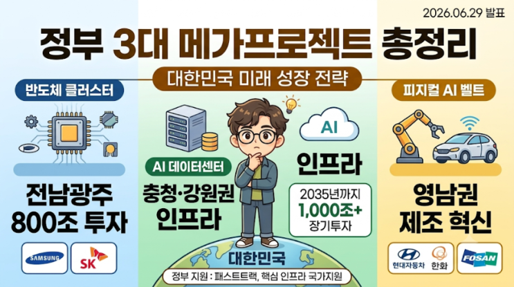 추진…800조 투자 계획 발표｜<b>정부 3대 메가프로젝트</b> 총정리