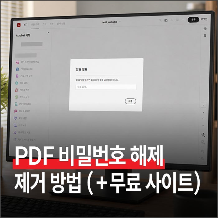 PDF 비밀번호 해제 제거 방법 정리 (+ 무료 사이트)
