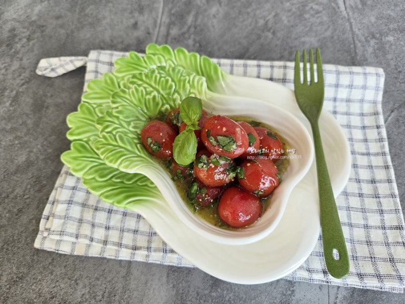 방울토마토 마리네이드 만들기 바질 토마토 샐러드 마리네이드 레시피