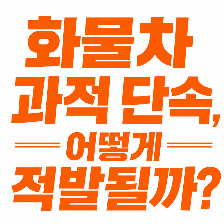 화물차 과적 단속, 어떻게 적발될까?