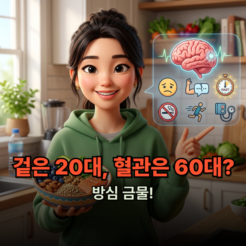 젊다고 방심 금물! 2030도 알아야 할 저속 노화 식단과 허혈성 뇌졸중 증상 예방법