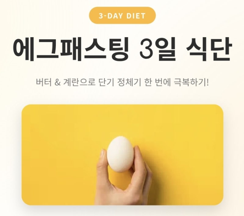 에그패스팅 식단 3일 단기 다이어트 도전 및 꿀팁 안내