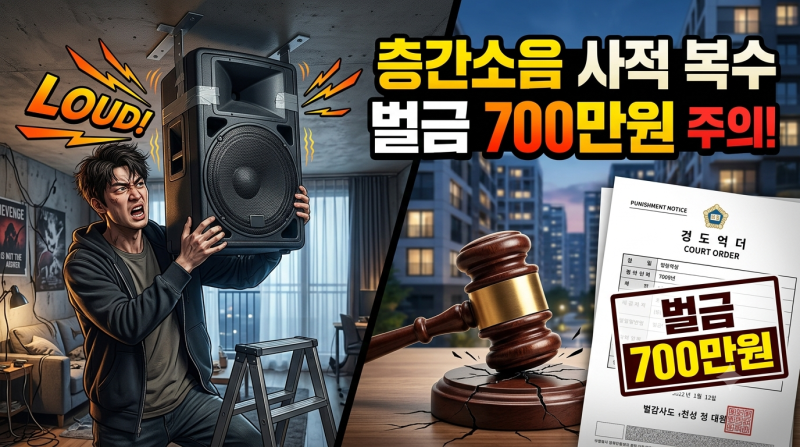 천장에 우퍼 스피커 달았다가 벌금 700만 원?! 층간소음 보복, 사적복수 처벌 수위와 피눈물 ....