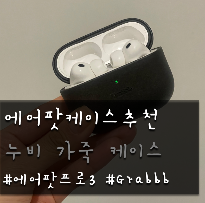 에어팟프로3케이스 추천｜그랩비 에어팟 프로 3 누비 가죽케이스 다크그레이 솔직 후기