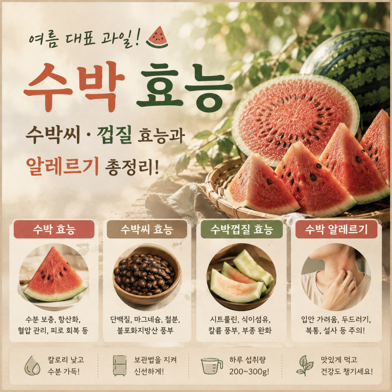 수박 알레르기 증상은? 수박 효능 섭취 시 주의사항 (수박씨, 수박 껍질) w. 하루 권장 섭취량 ....