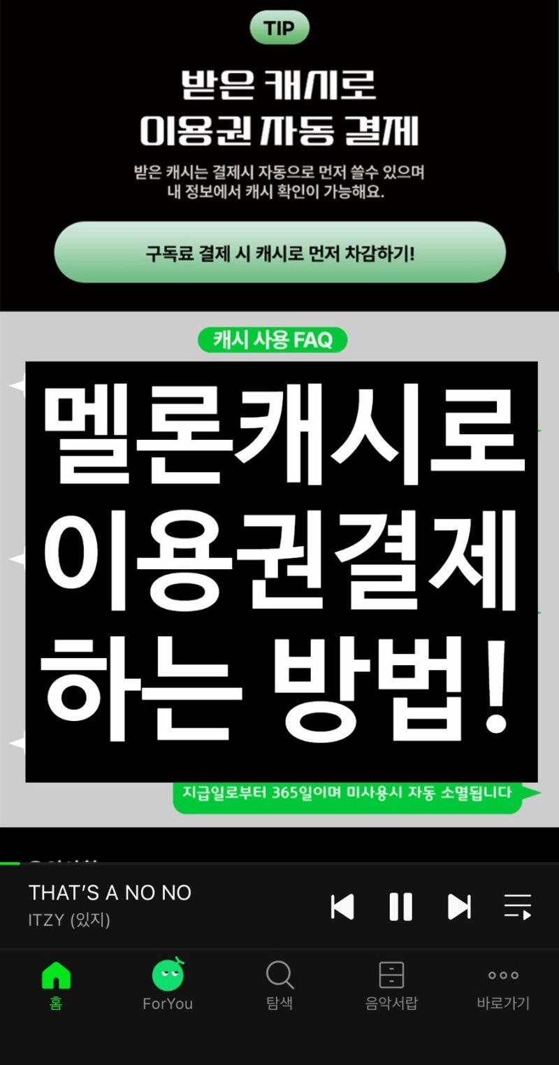 멜론 캐시 사용법, 멜론 이용권 구매 방법