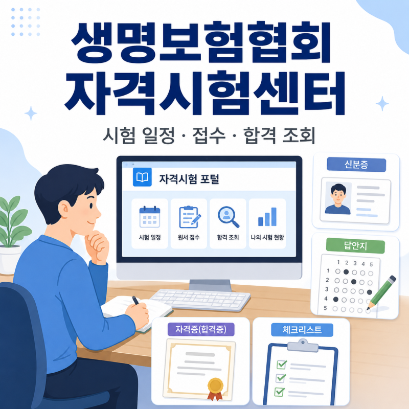생명보험협회 자격시험센터, 시험 후 합격 조회하세요