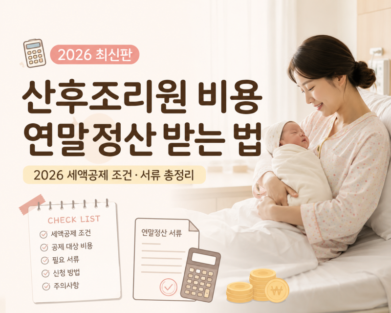 산후조리원 비용 연말정산 받는 법｜2026 세액공제 조건·서류 총정리