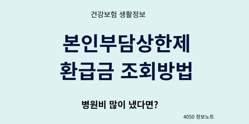 본인부담상한제 환급금 조회방법｜병원비 많이 냈다면 확인할 점