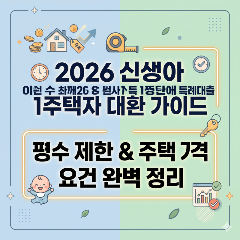 2026 신생아 특례대출 1주택자 대환 조건 및 평수 제한 기준 총정리