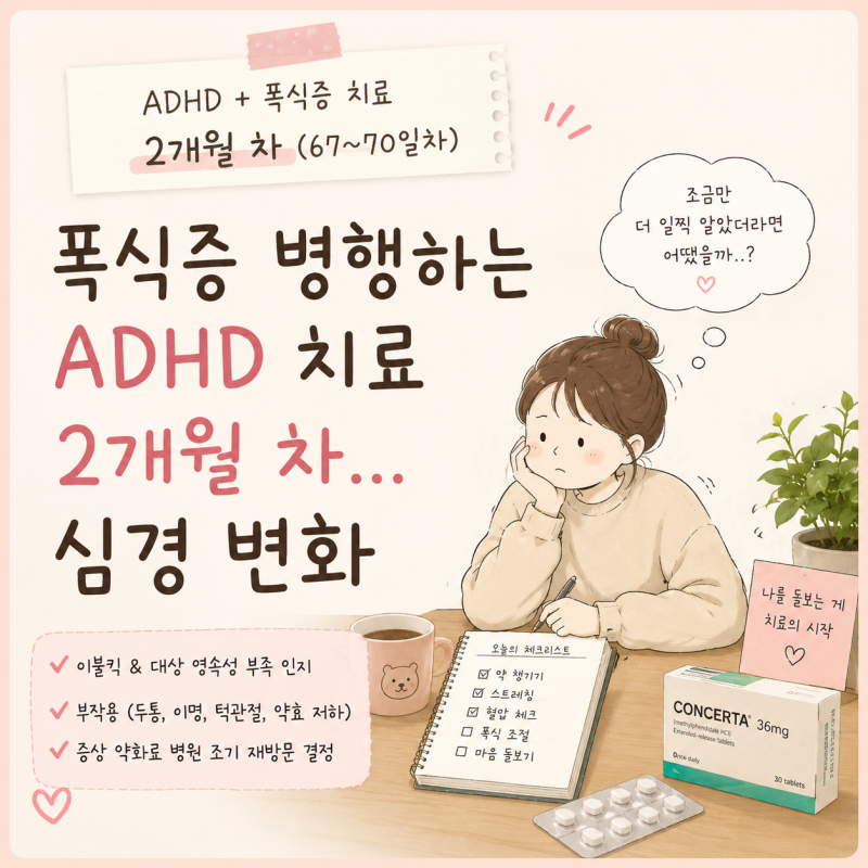 폭식증 병행하는 ADHD 치료 2개월 차... 심경 변화