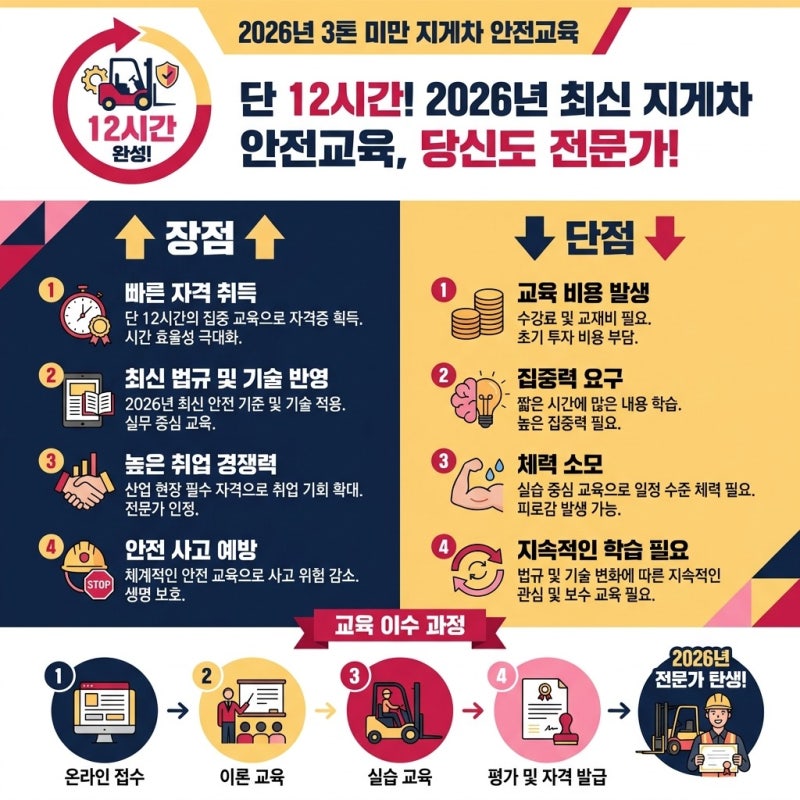 이수증 발급까지 6시간, 2026년 3톤 미만 지게차 안전교육 어떻게 진행될까