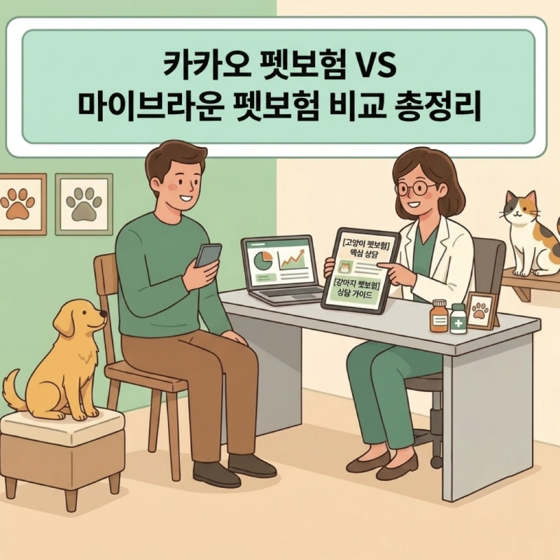 카카오 마이브라운 강아지 고양이 펫보험 보험료 비교