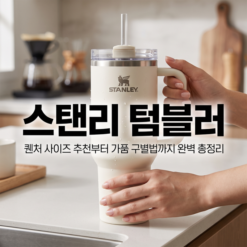 스탠리 텀블러 고민 끝! 퀜처 사이즈 추천부터 가품 구별법, 세척 꿀팁까지 총정리✨