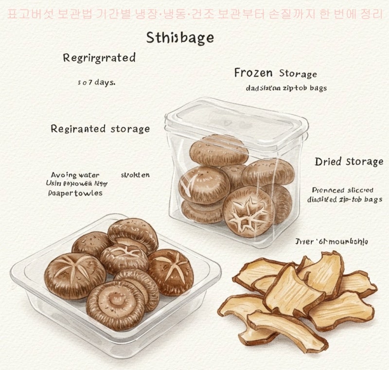 표고버섯 보관법 기간별 냉장·냉동·건조 보관부터 손질까지 한 번에 정리