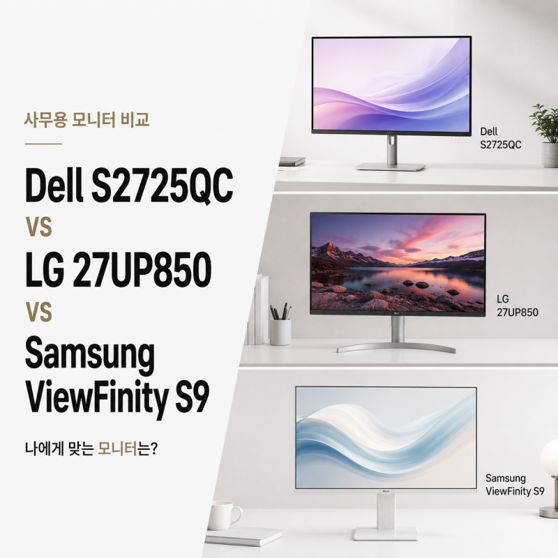 Dell S2725QC vs LG 27UP850 vs Samsung ViewFinity S9, 사무용 모니터 비교