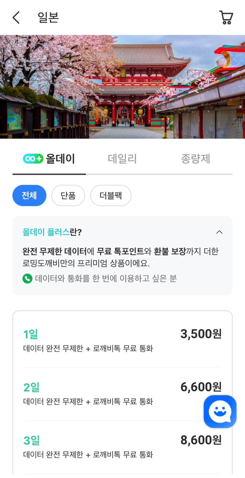 일본 이심 추천 후기! 도쿄 이심 무제한 로밍도깨비 도깨비이심 올데이 플러스 로깨비톡 사....