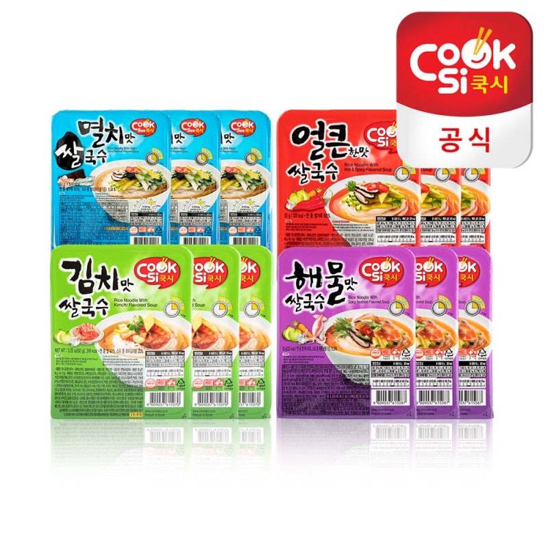만족도 높은 제품 쿡시쌀국수 쿡시 쌀국수 한스코리아공식 멸치3개+얼큰3개+김치3개+해물3개 ....