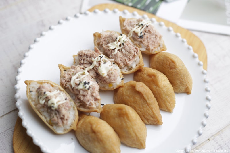 참치유부초밥 만드는법 참치마요 삼각유부초밥토핑 도시락메뉴 간단요리