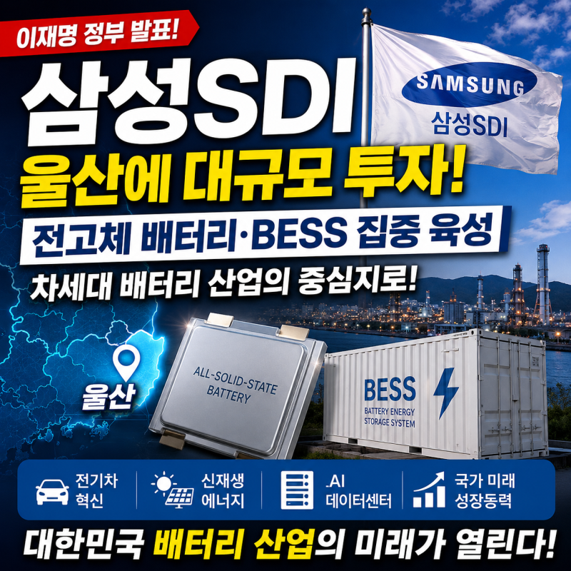 삼성SDI 울산 대규모 투자 발표! 전고체 배터리·BESS 미래 전략 총정리 | 이재명 정부 발표!