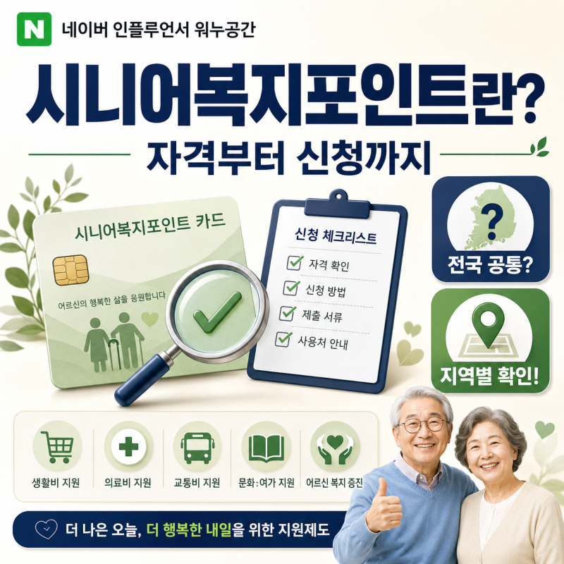 시니어복지포인트란? 신청자격부터 조회·신청방법까지 확인하는 법