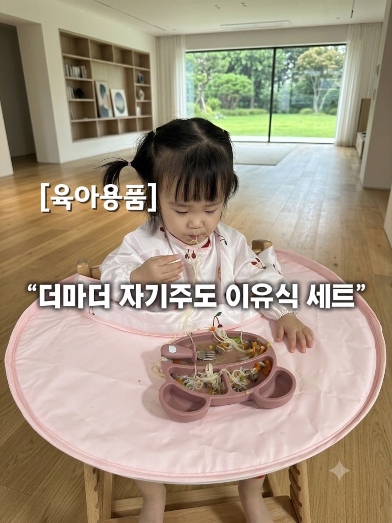 더마더 자기주도 이유식 매트와 턱받이 실사용 후기