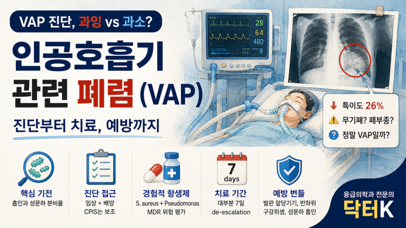"혹시 VAP을 아세요?" - 인공호흡기 관련 폐렴의 정의, 원인, 임상 양상, 그리고 항생제 치료