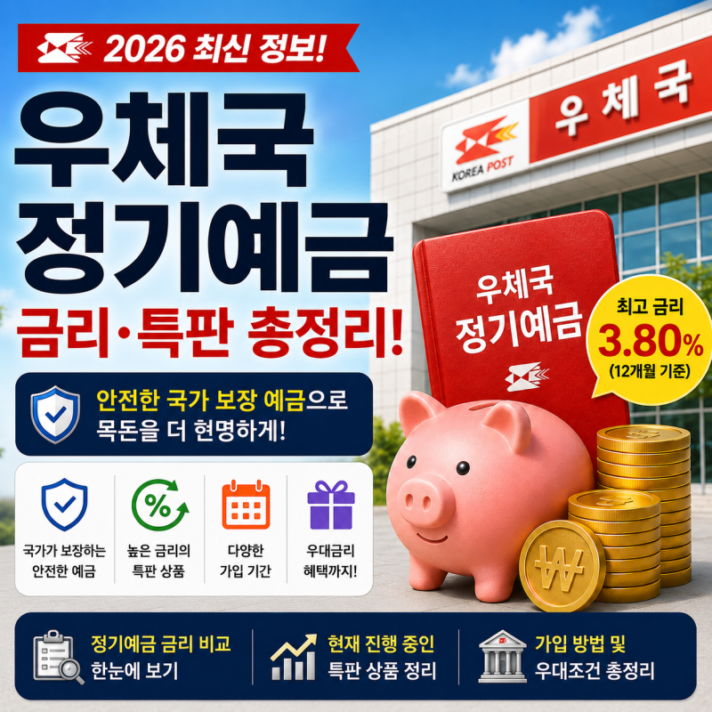 우체국 정기예금 금리 특판,지금 가입할 만할까?
