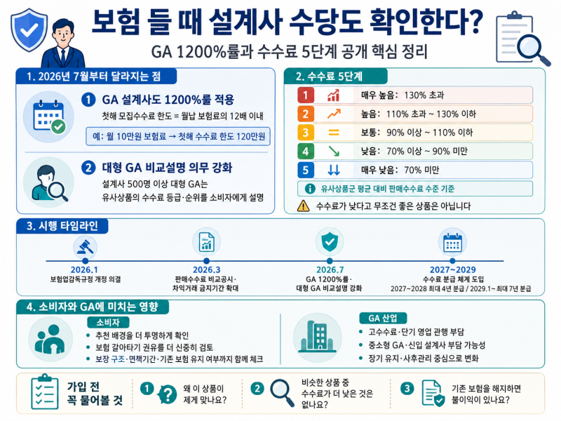 보험 들 때 설계사 수당도 확인한다? GA 1200%룰과 수수료 5단계 공개 총정리보험대리점 규제 ....
